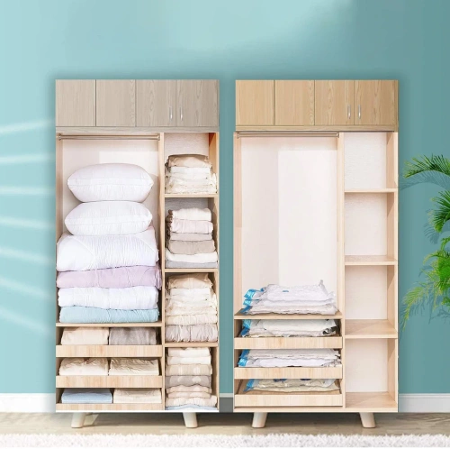 VCB-10in1-BIANCO | Sacco sottovuoto per riporre vestiti, biancheria da letto | Kit stoccaggio con pompa