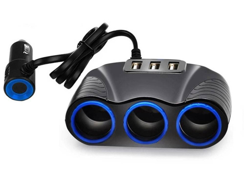 C08 | Divisore presa accendisigari 120W | 3 porte USB 3.1A