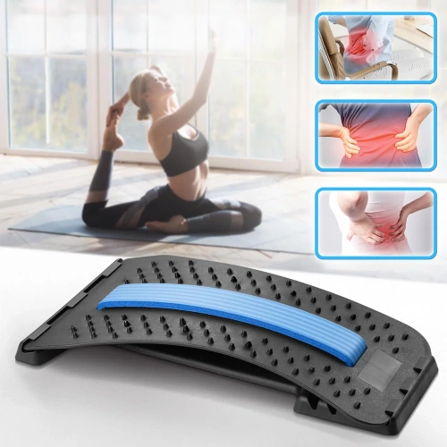 SLD-018-AZUL | Massageador de costas com 4 configurações | Camilla compacta com seção macia sob a coluna