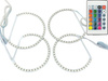A set of RGB LED rings - 4 RINGS with controller and remote control