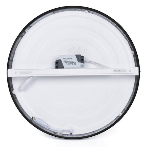 SY-SR124-B | Zwarte, ronde LED plafondlamp 24W | Niet-knipperend CCD-opbouwpaneel