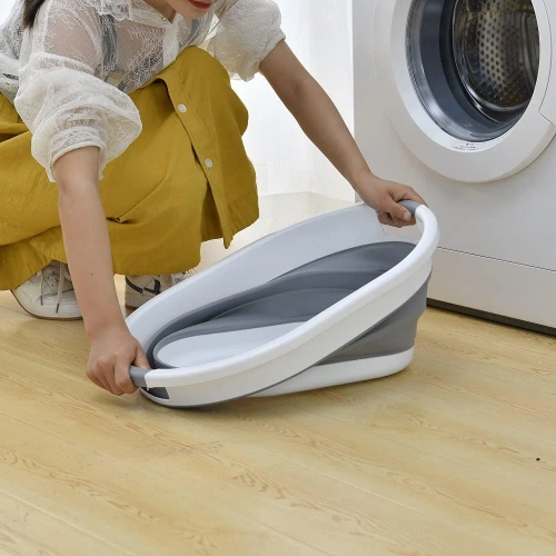 XJP-40L-GREY | Silicone foldable bowl For laundry