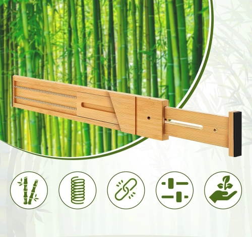 Furniture Organizer for Drawer | Adjustable Furniture Dividers | Bamboo Separator with 9 Inserts | KBT-W566