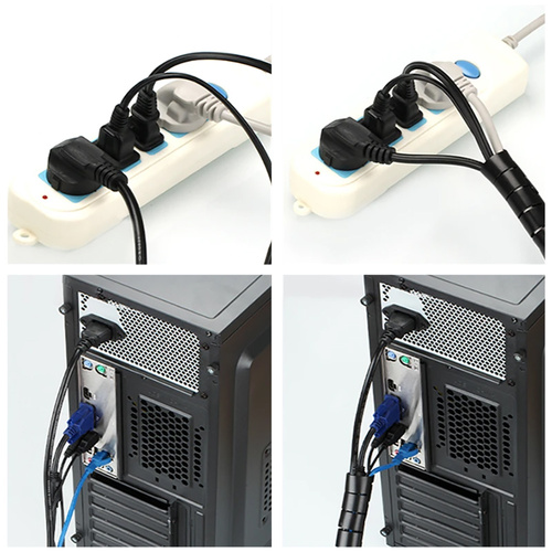 CRG-002-2.6M | Capac, organizator pentru cabluri si fire | Negru