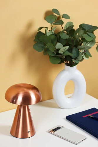 HJA24-COPPER | Table lamp with built-in battery | Night lamp with three light colors | Atmospheric lamp for hotels, restaurants