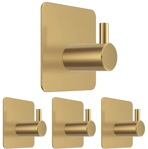 BXG-4PCS-GOLD | Золотий гачок для одягу, скатертини, рушників | Самоклеючий тримач для кухонних аксесуарів