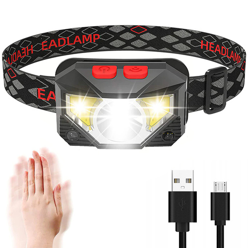 L-02 | LED head torch XPG + COB | motion sensor | 800lm, 1200mAh