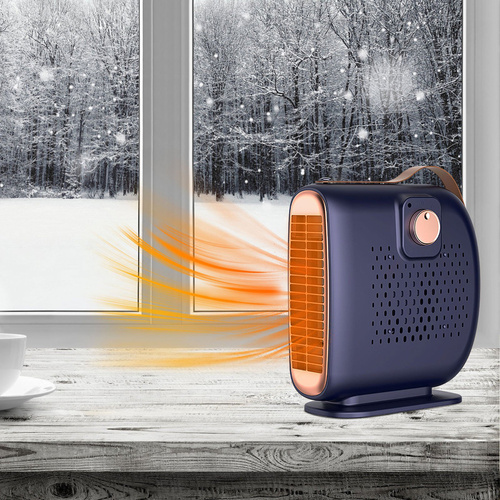 JM-115 | Radiador eléctrico retro, miniventilador, calentador | 2 velocidades | 500W | Azul