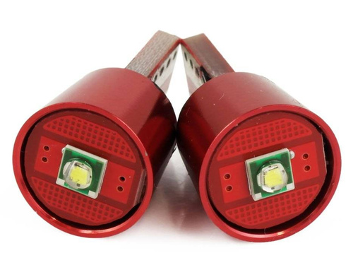 Auto LED žárovka W5W T10 1 SMD CREE CANBUS ČERVENÁ