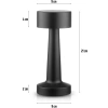 HJA10-ČERNÁ | Bezdrátová stolní lampa | Dotyková noční lampa s nastavitelnou barvou světla | USB světlo