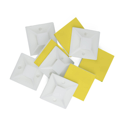 KZ-D06-40MM | Set van 10 kabel- en draadorganizers | Kabels en basis met 3M-schuimtape | Wit