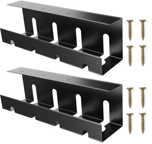 CWT-O2 | Set van 2 kabelorganizers onder het bureau, 40 cm | Mand, geleider, handvat | Zwart