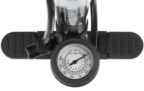 Cyklo pumpa s manometrom Presta Schrader Dunlop 160 PSI | Podlahová pumpa s manometrom a adaptérmi na pneumatiky a loptičky | Univerzálna cyklo pumpa s manometrom 11 barov | ZY-6138C