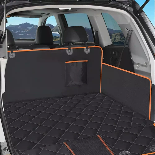 DM-021 | Tappetino per bagagliaio dell'auto, copertura impermeabile per il trasporto di animali domestici | Con tasca e rete staccabile