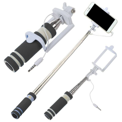 Z-08 | Telescopische selfiestick voor een telefoon met een Jack-kabel voor het op afstand ontspannen van de ontspanknop