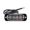 LED-04T-Y | Advarselslampe 4 LED orange | Strobe | Outliner | 18 lystilstande