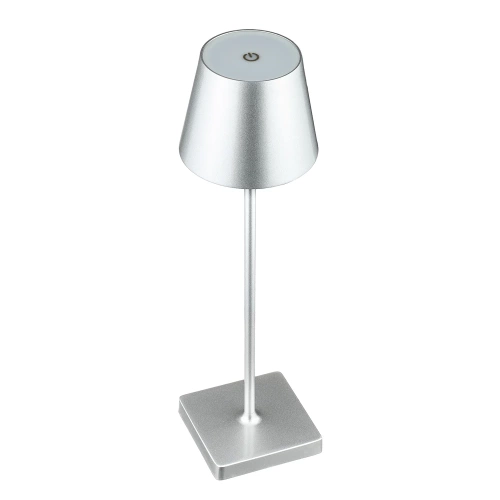 HJA18-STRIEBORNÁ | Stolná lampa so vstavanou batériou | Nočná lampa citlivá na dotyk