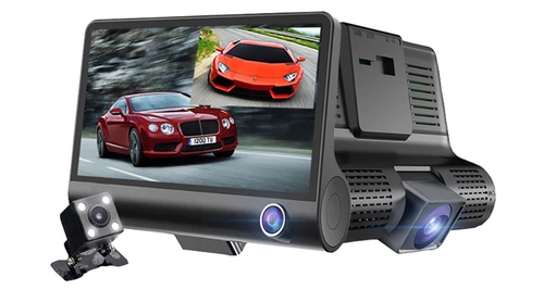 PZ-E9 | Videooptager, bilkamera | 3 kameraer - front, bag, indvendig | FullHD 1296p | 4" skærm