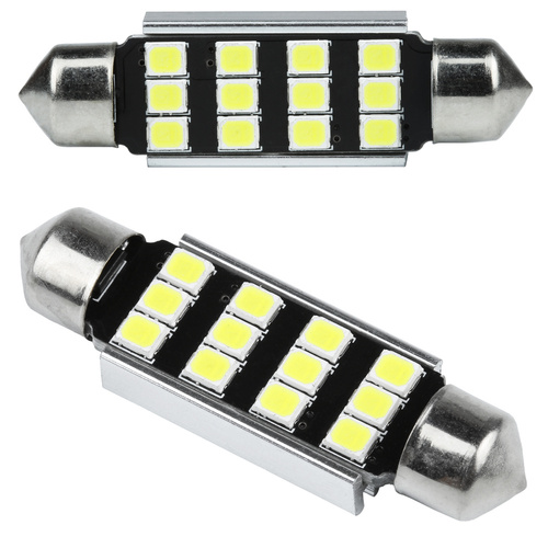 Autó LED izzó C5W 12 SMD 2835 CAN BUS