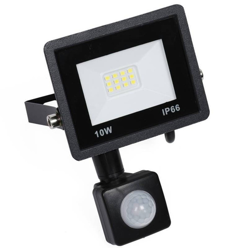 BLS-10W-Čierna | 10W LED reflektor s pohybovým a súmrakovým senzorom | 950 lm | 220 V