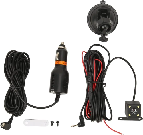 DVR automotivo 1296p com câmera de ré e tela sensível ao toque de 4" - Sensor G, WDR, estacionamento, 2 câmeras | DVR automotivo 2 em 1 com tela sensível ao toque e ré - 1296p, Sensor G, WDR, gravação em loop | PZ-V12-Dual