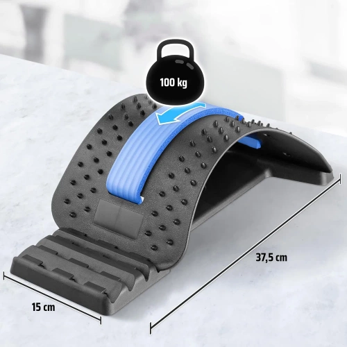 SLD-018-BLAUW | Rugmassageapparaat met 4 standen | Compacte brancard met een zacht gedeelte onder de wervelkolom