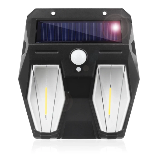 LED-Wandleuchte solar | Doppelstrahler mit Dämmerungs- und Bewegungssensor | Außenbeleuchtung solar | TG-TY13602