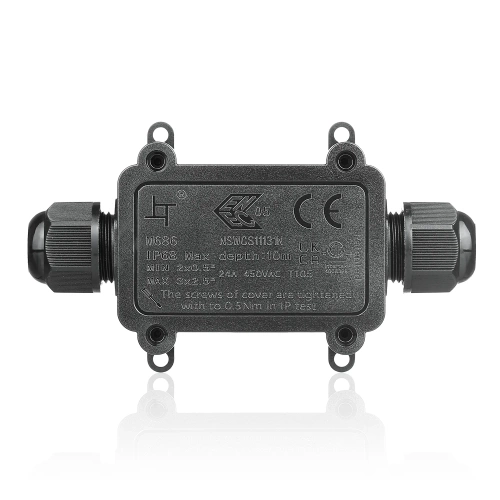 Caja de conexiones estanca IP68 de 2 vías | Conector eléctrico 450 V 24 A para cables de 4–11 mm | M686-A2