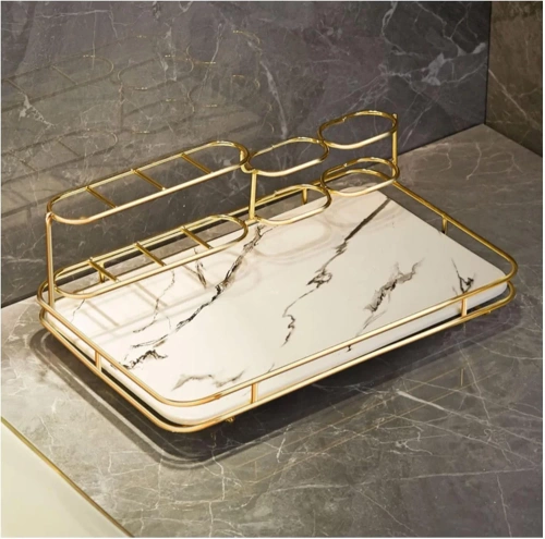 TCT-611-ALB | Raft pentru baie | Organizator pentru pasta de dinti, periute de dinti si produse cosmetice