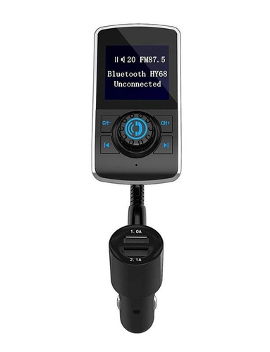 BC68-Nero | Trasmettitore FM multifunzionale per auto | 4in1