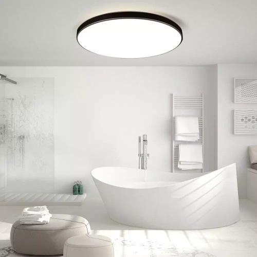 RLB-C30W-B | Čierne, okrúhle LED stropné svietidlo 24W | Neblikajúci CCD panel na povrchovú montáž