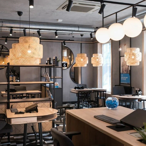 Lampada a sospensione in bambù fatta a mano | BOHO | Lampadario cinese