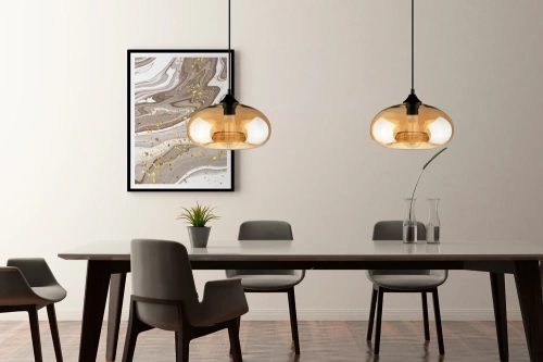 GB-D28-LBR | Moderne glazen hanglamp | Lichtbruin