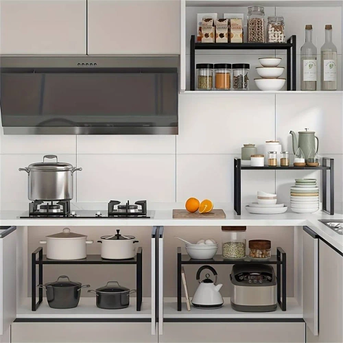 MSK-L30CM-B | Badeværelseshylde til kosmetik | Metal køkkenstand | Krydderihylde | Fritstående hylde