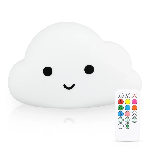  Silikónové LED nočné svetlo Cloud | Prenosná detská lampa s 9 farbami svetla | Nabíjateľná lampa s USB | JL-907