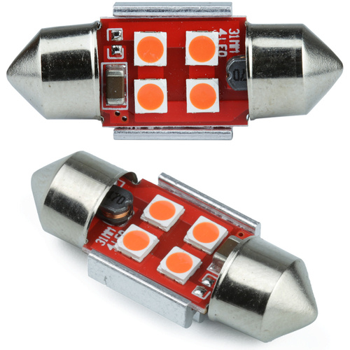 Автомобільна світлодіодна лампа C5W 4 SMD 3535 CAN BUS червона