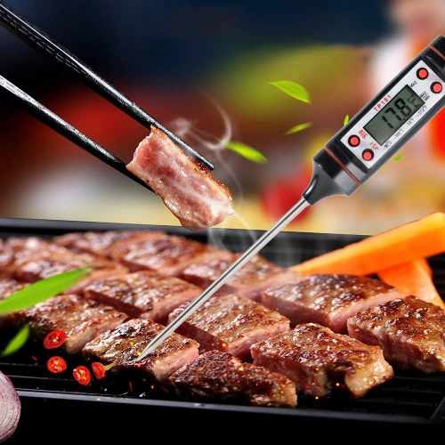 TP-101-BLACK | Digital Kitchen Thermometer | Thermometer with probe | A device for checking the temperature of food