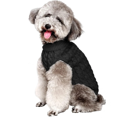 Maglione invernale per cane o gatto | taglia L | collo alto | PET-014L-BLACK