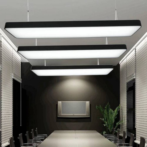 Lampada a sospensione lineare 120 cm | Ufficio, modulo LED nero 40W | Larghezza lampada 18 cm