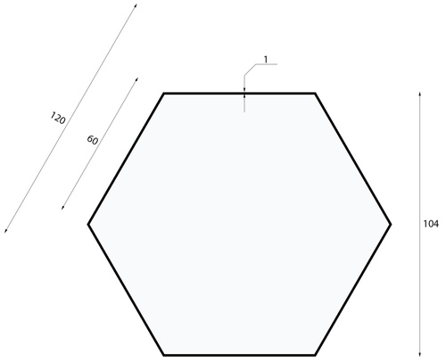 LPL-003 | Hanging LED ceiling lamp 120W | hexagon full | aluminum | CCD not blinking | Φ120x6