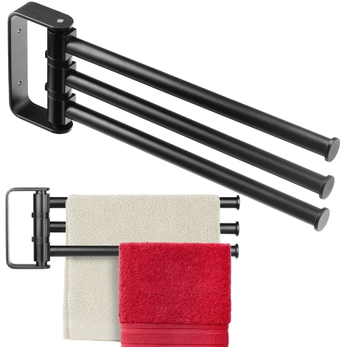 BTS-R003-B | Bathroom Towel Rack | 3 swivel arms