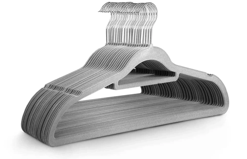 HLD-Z08 | Velor clothes hangers | A set of wardrobe hangers