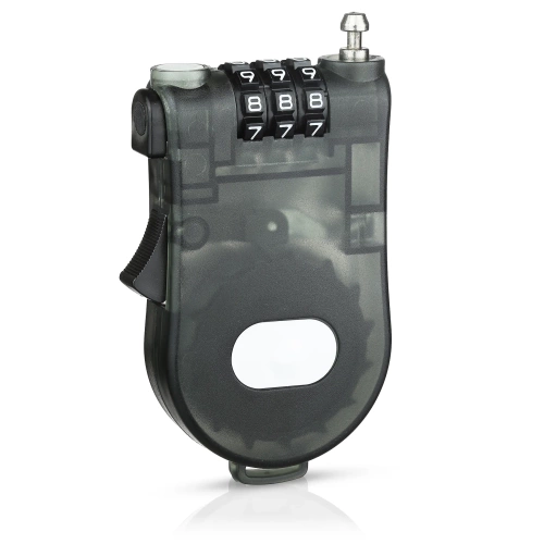 Cadenas à combinaison avec cordon élastique 110 cm | Cadenas universel à code à 3 chiffres | Cadenas compact à combinaison avec cordon rétractable | BLC-565