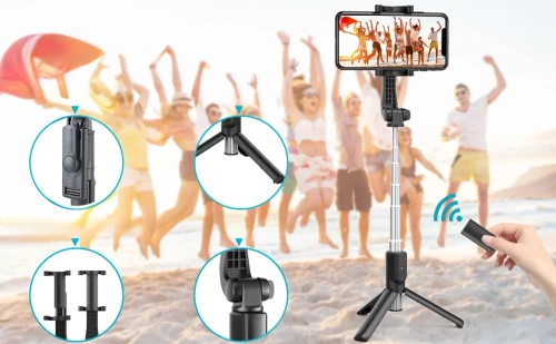 PSI-F120 | Selfie-stick | Trepied | Un stick, un trepied pentru ca telefonul să facă fotografii