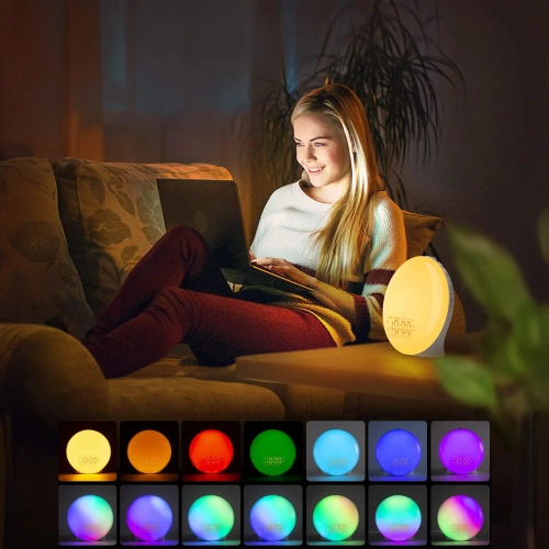 WRSL22 | Budík s LED svetlom | Nočná lampa so simuláciou východu slnka