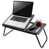 Tavolo pieghevole per laptop con angolo di inclinazione regolabile | Tavolo funzionale con piano aggiuntivo | Supporto per letto mobile | LFD-5532-BK