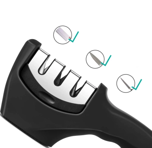 KN-830-BLACK | Knife sharpener | Three-stage sharpening |
