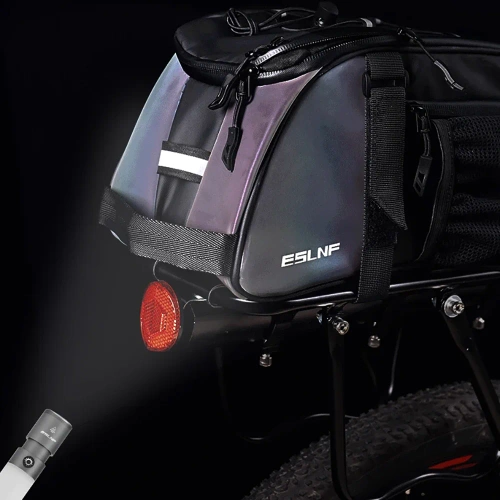 Borsa da bici 3 in 1 per il bagagliaio 8L | Borsa impermeabile con catarifrangenti | Ampia borsa posteriore per il bagagliaio | FGTB-02