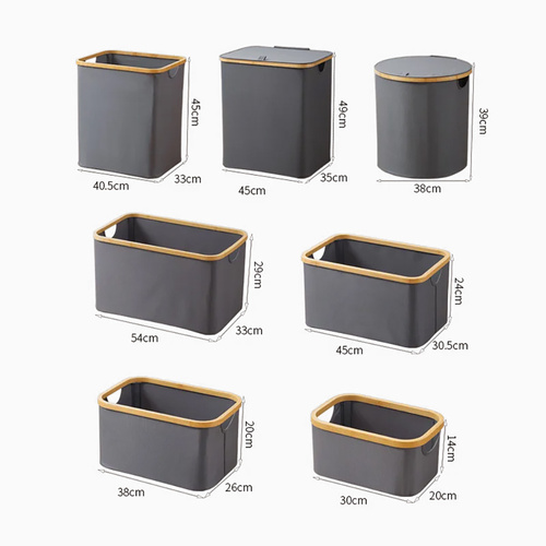 OCF-302-GRIS | Cesta de lavandería | Cesto de ropa plegable | Contenedor de juguetes de tela | Organizador de accesorios