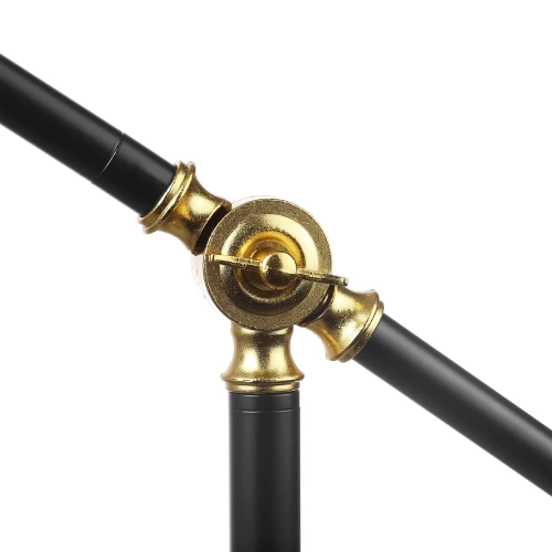 DYT-163-SORT | Gulvlampe med justerbar arm | Stilfuld lampe med E27 gevind